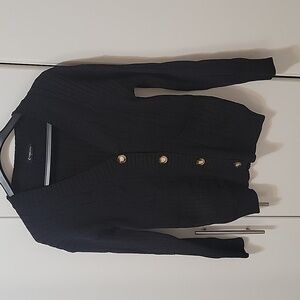 Fuinloth Womens black knit cardigan size small